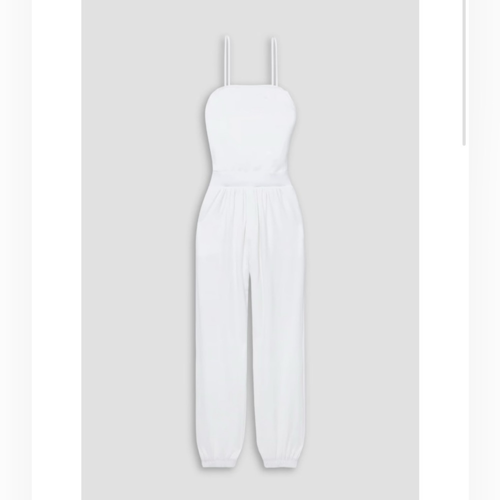 ATM Anthony Thomas Melillo Gathered Stretch Pima Cotton Jumpsuit